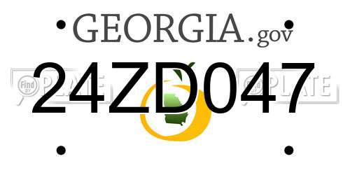 24ZD047 Georgia License Plate