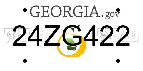 24ZG422 Georgia License Plate