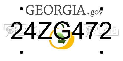 24ZG472 Georgia License Plate