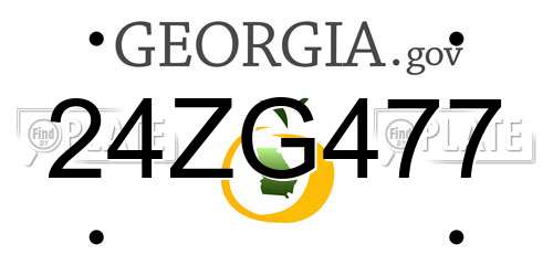 24ZG477 Georgia License Plate
