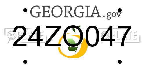 24ZO047 Georgia License Plate