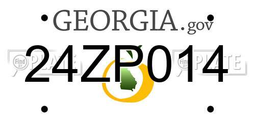 24ZP014 Georgia License Plate