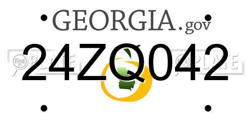 24ZQ042 Georgia License Plate