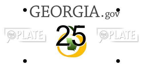 25 Georgia License Plate