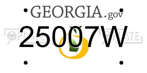 25007W Georgia License Plate