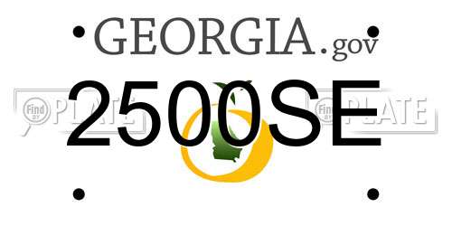 2500SE Georgia License Plate