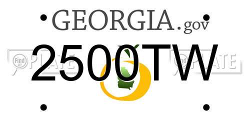 2500TW Georgia License Plate