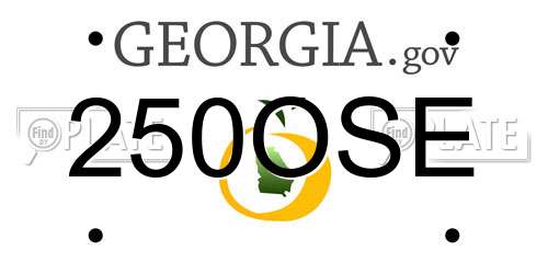 250OSE Georgia License Plate