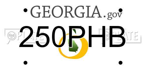 250PHB Georgia License Plate