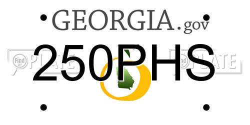 250PHS Georgia License Plate