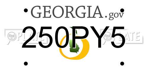 250PY5 Georgia License Plate