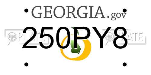 250PY8 Georgia License Plate