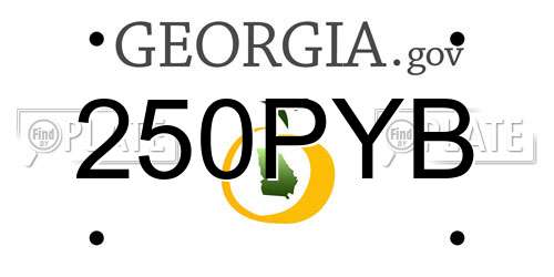 250PYB Georgia License Plate