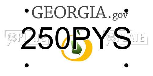 250PYS Georgia License Plate