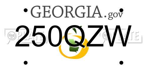 250QZW Georgia License Plate