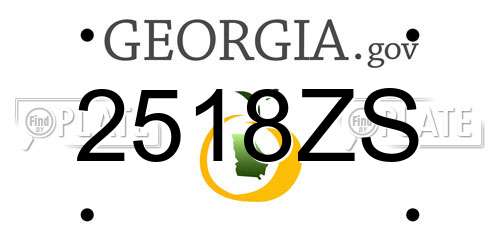 2518ZS Georgia License Plate