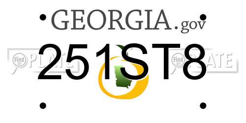251ST8 Georgia License Plate