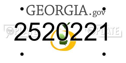 2520221 Georgia License Plate