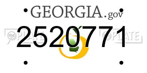 2520771 Georgia License Plate