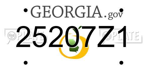 25207Z1 Georgia License Plate