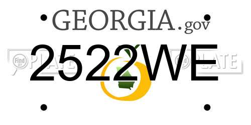 2522WE Georgia License Plate