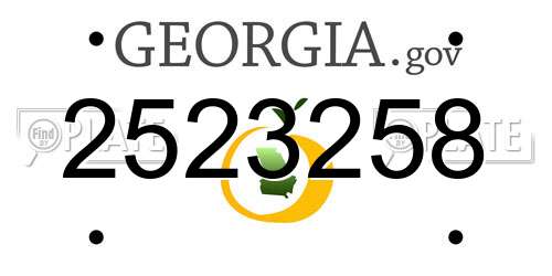 2523258 Georgia License Plate