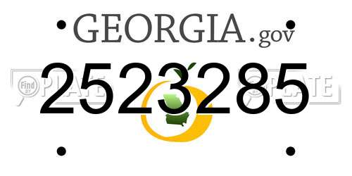 2523285 Georgia License Plate