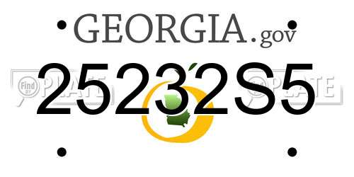 25232S5 Georgia License Plate