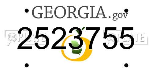 2523755 Georgia License Plate