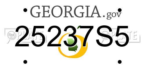 25237S5 Georgia License Plate