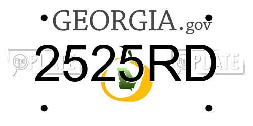 2525RD Georgia License Plate