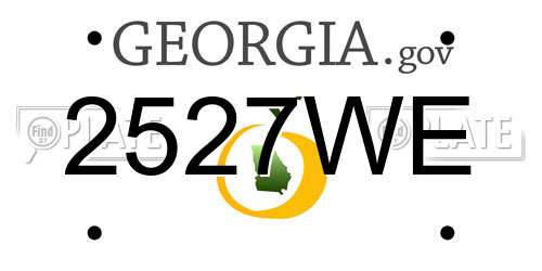 2527WE Georgia License Plate
