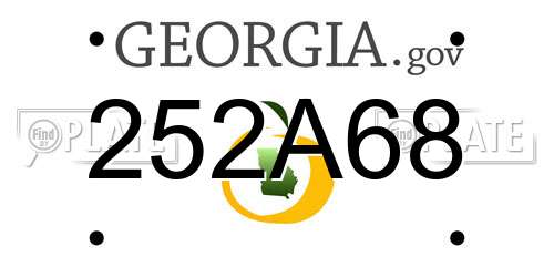 252A68 Georgia License Plate
