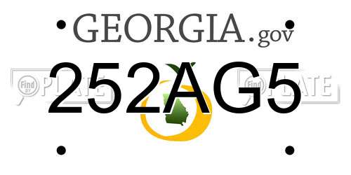 252AG5 Georgia License Plate