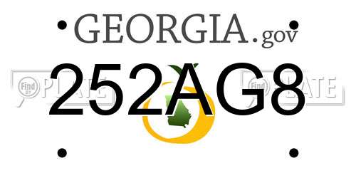 252AG8 Georgia License Plate