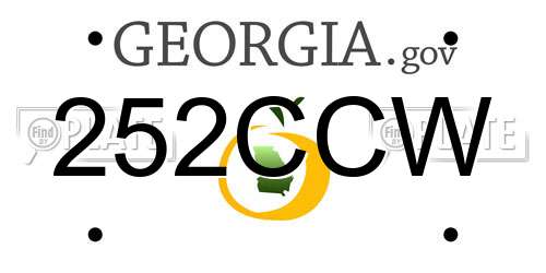 252CCW Georgia License Plate