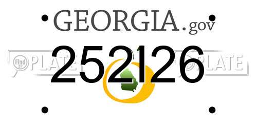 252I26 Georgia License Plate
