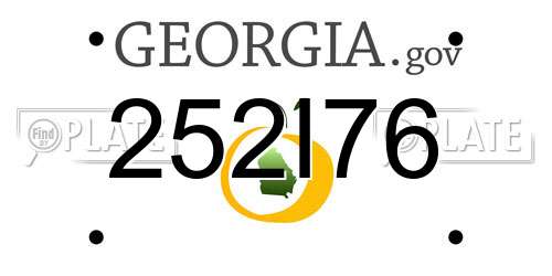 252I76 Georgia License Plate