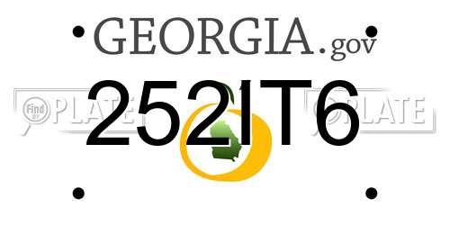 252IT6 Georgia License Plate