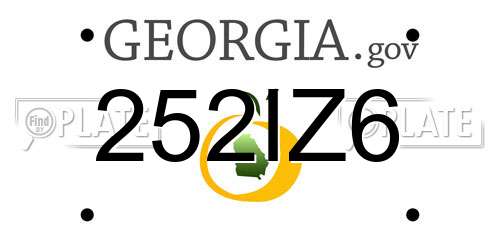 252IZ6 Georgia License Plate