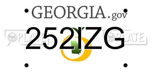 252IZG Georgia License Plate