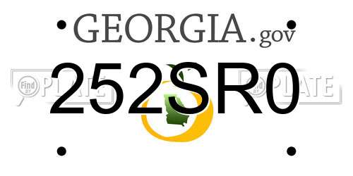 252SR0 Georgia License Plate