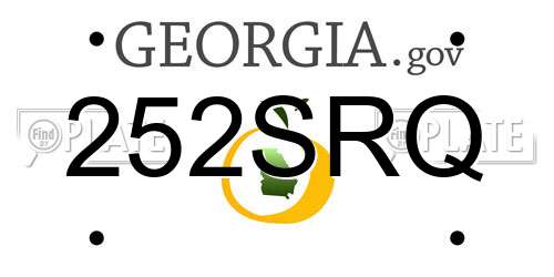 252SRQ Georgia License Plate