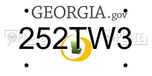 252TW3 Georgia License Plate