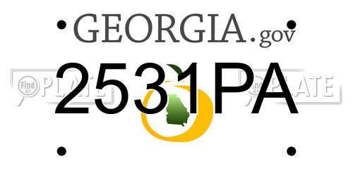 2531PA Georgia License Plate