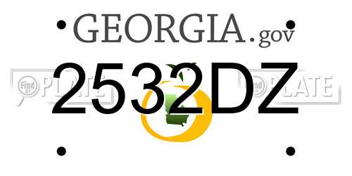 2532DZ Georgia License Plate
