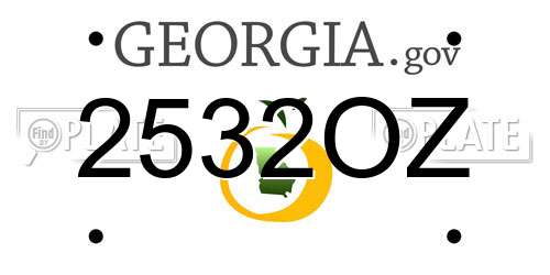 2532OZ Georgia License Plate