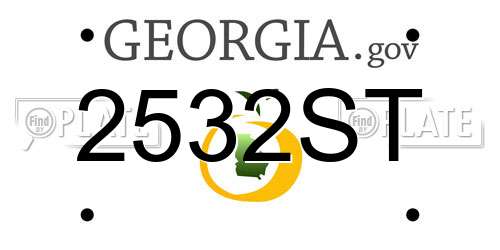 2532ST Georgia License Plate