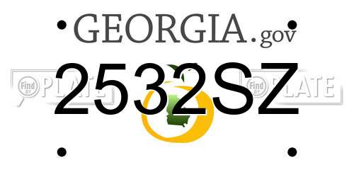 2532SZ Georgia License Plate