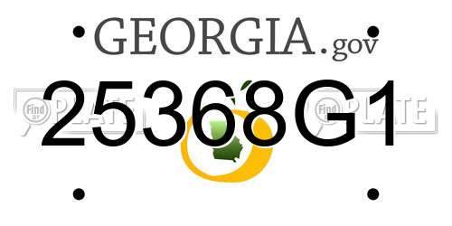 25368G1 Georgia License Plate